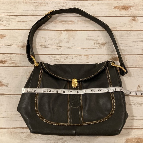 Marino Orlandi Black Leather Satchel Shoulder Bag